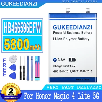 5800 mah Батерия GUKEEDIANZI HB466596EFW За Мобилен телефон Honor Magic 4 Lite Magic4 Lite 5G Bateria