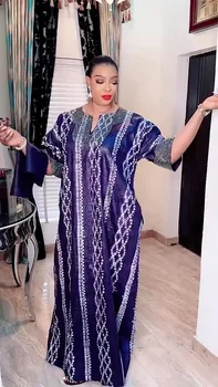 2023 afrikanische Kleider für Frauen Herbst elegante Kurzarm V-Ausschnitt orange grün langes Kleid muslimische Mode Абая