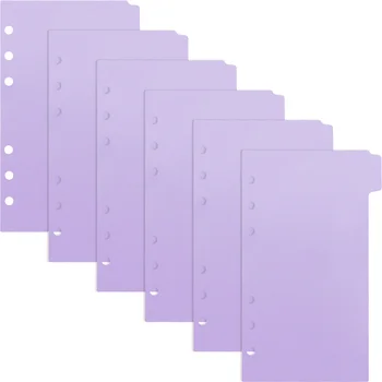 6 броя Сменяеми етикети Пластмасови раздела за подвързване Разделители За попълване на Notepad ПП Естетичен