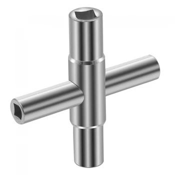 Сребърен Многофункционален гаечен ключ 4 в 1 с преминаването товаро за маркуч, нагрудника, клапан, ръчен ключ за баня
