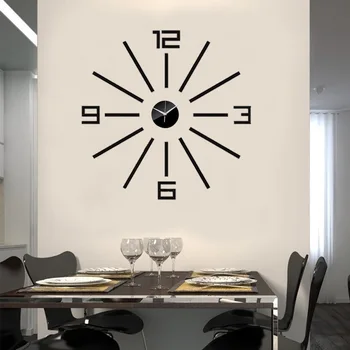 Топ 10 на модерните стенни часовници: Стилни Акрилни Огледално Часовници със Собствените си ръце За Тихи домашен интериор На всекидневна, Спалня, Декориране на Дома, Нови