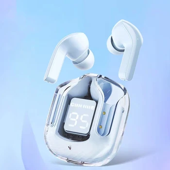 Портативни безжични Bluetooth слушалки с шумопотискане, стерео слушалки Hi-Fi с цифров дисплей, калъф за зареждане, стерео слушалки