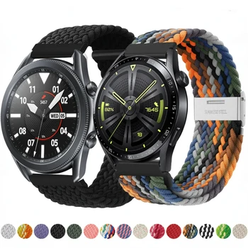22 мм и 20 мм, Найлонов Ремък за Samsung Galaxy Watch 3/4/5/Gear S3/Active 2 Huawei Watch GT 2 46 мм Регулируема Гривна Amazfit GTR/GTS