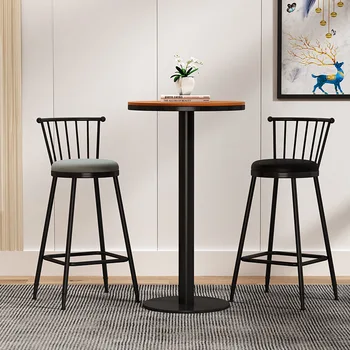 Модерни бар столове в скандинавски стил, домашни минималистичные бар столове, креативни столове с облегалки, магазини чай с мляко, високи столове на рецепцията