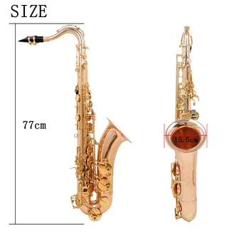 Тенор саксофон от неръждаема стомана, с ръчна дърворезба на корпуса от черупките на морските охлюви, професионален саксофон