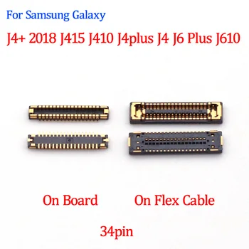2-10 бр. LCD дисплей на Екрана на дисплея Гъвкави Печатни платки Жак За Samsung Galaxy J4 + 2018 J415 J410 J4plus J4 J6 Plus J610 J610F на борда Flex 34pin