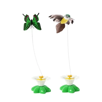 R2JC Цветна летяща играчка-пеперуда за домашни котки, стягане връзка с домашни любимци