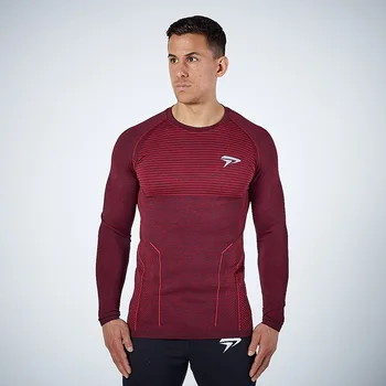 Фитнес-есен, нова спортна мъжка тениска за бягане с дълъг ръкав, мъжки облегающая тениска за пот 2023, облегающая дигитален печат