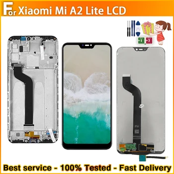 Super Amoled за Xiao Mi A2 Lite LCD сензорен дисплей, Дигитайзер За Xiao Mi A2 Lite, смяна на LCD дисплей, БЕЗ рамка/С рамка