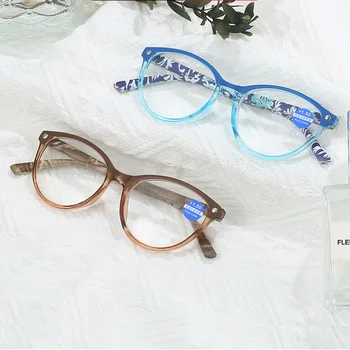 Модни Очила за четене със синя светлина, Унисекс Очила за далекогледство с Висока разделителна способност, Точки за възрастните хора, Диоптър +1,0 1,5 2,0-4,0