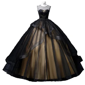 Liaumin Луксозно черно Тюлевое рокля цвят шампанско, Дълга Вечерна Рокля, пола, за бала, За официален повод, ръчно изработени по поръчка, Големи размери