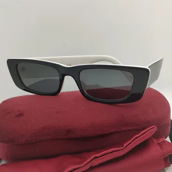 Малки Ацетатные Ретро-правоъгълни черни слънчеви очила 2022 г. За жени, модни дамски маркови дизайнерски очила за слънчеви очила UV400