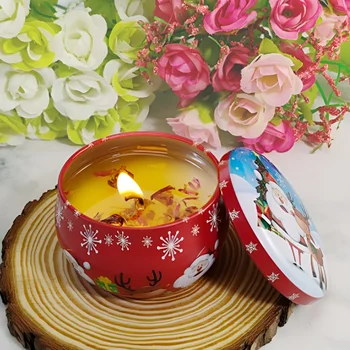 Частна търговска марка Доставя Луксозни купа ароматни свещи за Коледни подаръци по поръчка със сухи листенца от цветя