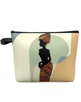 Африканска женската геометрична косметичка, чанта за пътуване, Женски козметични чанти, Тоалетка Органайзер, Детски молив случай за съхранение
