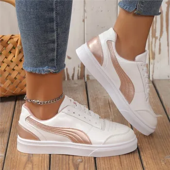 Zapatillas Mujer/ Модни Дамски Маратонки; Модни Обувки на платформа от изкуствена кожа; Дишащи Спортни обувки Socofy; Дамски обувки на равна подметка 8566