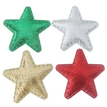 PANVLL Около 35 мм, пухкава апликации във формата на звезда за украса на ръкоделието, 50 бр., модни ивици, украса за Коледните фестивала