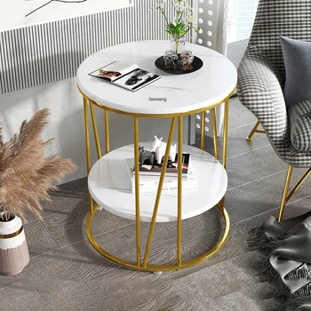 Мебели в скандинавски стил, масичка за кафе във всекидневната, Индивидуален Дизайн на Домашен Масичка, Балкон, Креативни и Кръгли маси от мраморно желязо
