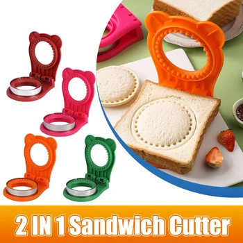 Нож за сандвичи и теглилки Флип-инструмент за рязане на сандвичи за детски вечеря Нож от неръждаема стомана, Кръгла Форма за печене от сандвич-хляб