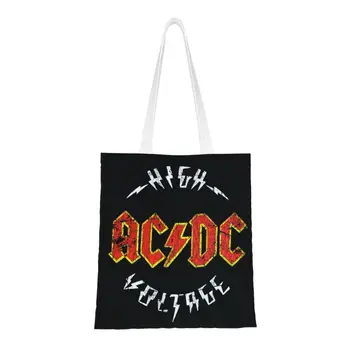 Енергийна ефективност AC Heavy Metal Music Пазарска Чанта Холщовая Чанта През Рамо Миещи Австралийски Чанти За Пазаруване на Хранителни продукти