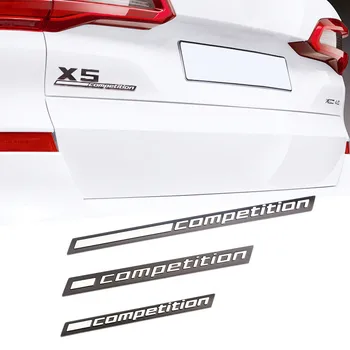 3D ABS Черно Лого Състезания Емблема на Задния Багажник Емблема на Багажника Стикер Стикери За BMW M1 M3 M4 M5 M6 X1M X3M X4M X5M X6M