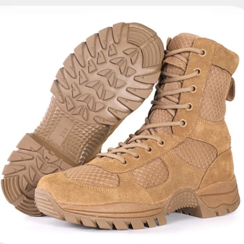 Леки мъжки армейските обувки за пустинята, водоустойчив износостойкая нескользящая военен тактически обувки с мрежа или без окото