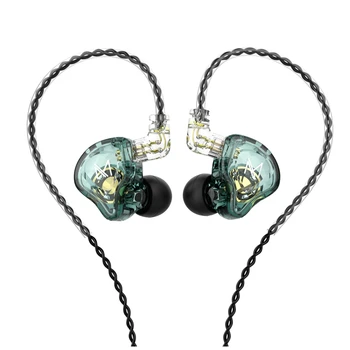 Жични слушалки-втулки TRN MT1 2Pin 3,5 Мм HI-FI, Динамично Окачване на Слушалки За Джогинг Субуфер Спортни Слушалки с шумопотискане Зелен