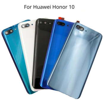 Ново Задното Стъкло За Huawei Honor 10 Задния Капак на Отделението за батерията Корпус Задната Врата Калъф с Подмяна на Обектива на Камерата