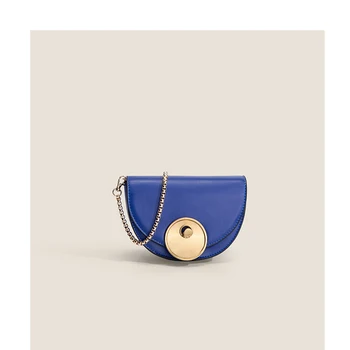Висококачествена и модерна универсална полукръгла седельная чанта от изкуствена кожа с нишов дизайн, чанта през рамо, ежедневна чанта на верига за жени