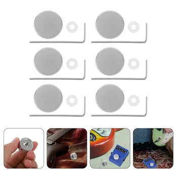 6 Комплекта Дръжка Потенциометъра на Кутията Педали Аудио ефекти за Китара Многоцветен Ротационен Регулатор Въртяща се дръжка на Ключа Метални Брутните Устройства