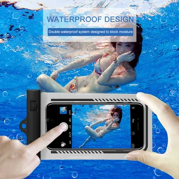 Калъф за мобилен телефон от TPU, окачен водоустойчив калъф за телефон за гмуркане с каишка, лесен индуктивен сензорен екран за гмуркане по време на почивка