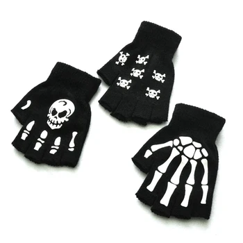 Ръкавици в стил Хелоуин, ръкавици с черепа на Ужасите, нокът, костите, Скелета, Полуперчатки, Новост, Ръкавици-Унисекс ръкавици, Зимни топло за ръце