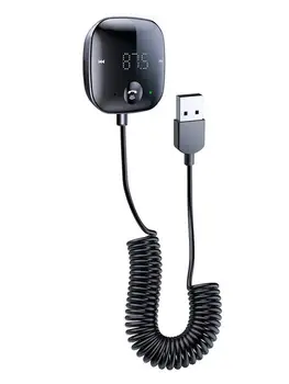 Безжична автомобилна аудиопередатчик 5.0 Безжичен FM трансмитер аудиоприемник на ниво MP3 плейър Качество на звука комплект за Кола 