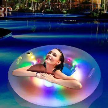 Надувное пръстен за плуване в басейна, цветни светлини, Led Пръстен За Плуване, Сигурна Надуваема шнорхел За плуване В Летния Плажа, Аксесоари за плуване