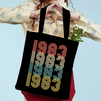 Harajuku Реколта Чанта с Графика 1983 Г., Дамски Модни Холщовая чанта 80-те години, тази Тенденция Чанта за Пазаруване 1980-1989 Г., Чанта през рамо, Чанти