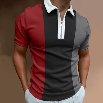 2023, Европа и Съединените Щати, цвят мъжка риза с къси ръкави с 3D дигитален печат и на ревера на цип, с къси ръкави