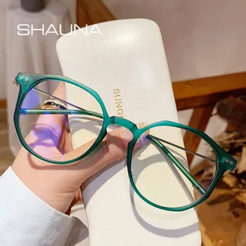 SHAUNA Anti-Blue Light Сверхлегкая кръгли Рамки за очила TR90 Оптични рамки на Компютърни очила