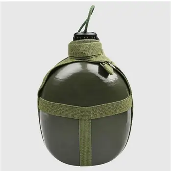 Открит походный поле 87 алуминиев гърне спортна военна подготовка чайник с голям капацитет портативен пътен чайник военен зелен 1 литър