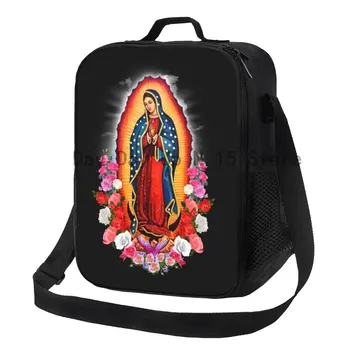 Дева Мария Гваделупская Изолирани чанти за обяд, за къмпинг, за пътуване, Мексико, Католически Светец, Преносим охладител, термобокс за Bento, Дамски кутия