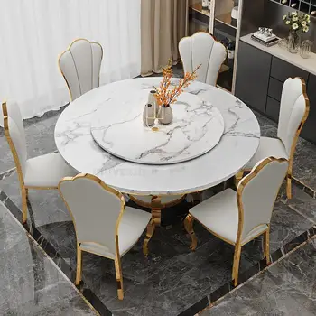Модерна стъклена маса за закуска с 4 стола за хранене, Малка всекидневна, Апартамент, Комплект мебели за дома от неръждаема стомана в минималистичен стил