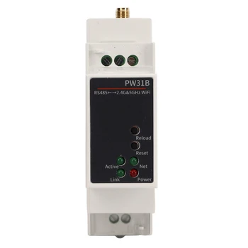 PW31B H Сериен сървър в интернет на нещата R485 с честота от 2.4 и 5 Ghz WiFi двойна лента Последователен преобразувател на релса от 100 до 240 v
