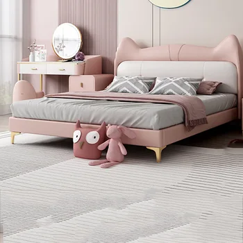 Бебешко легло в стил Принцеса, Розова, Корея, Луксозно легло за деца, основата и рамката за момичета, Cama Infantiles, Детски мебели MQ50CB