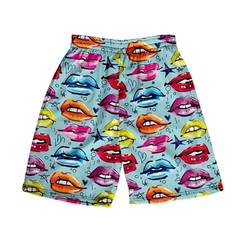 Плажни къси панталони, мъжки и дамски дрехи, ежедневни панталони с 3D дигитален печат, Моден тренд, парни бани панталони 17