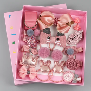 Нова Детска Картичка за коса на Принцесата, 18 комплекти бижута в кутия за подарък