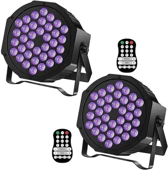 U King Акумулаторни Черни светлини за парти Glow Безжична Черна Светлина с управление по DMX и звук от 36 led UV-батерии P