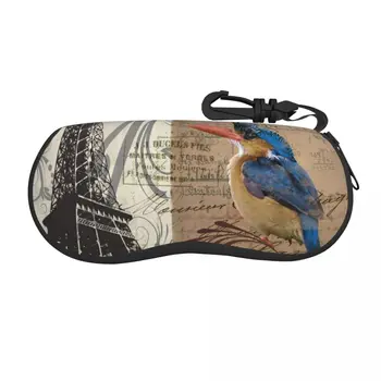 Калъф за очила Мека чанта за очила Парижката Птица и Айфеловата Кула Преносима кутия за слънчеви очила и Чанта за очила