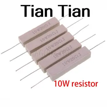 10шт 10 W Циментов Резистор, Съпротивление 1 2 5 8 10 15 20 25 100 Ома 1R 2R 5R 8R 10R 15R 20R 25R 100R 1k 2k 10k