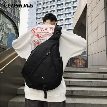 Мъжки нагрудная чанта с голям капацитет, ежедневни хип-хоп пътна чанта Унисекс през рамо, найлонова чанта за съхранение