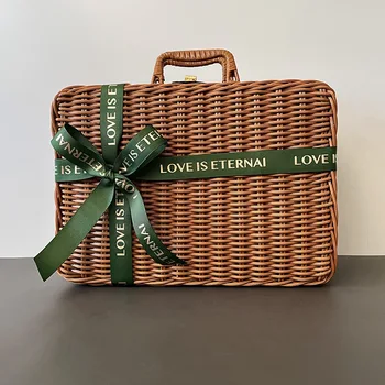 Подарък куфар от ратан с различни размери, бельо, Органайзер за бижута, Кутии, Кошници, Персонални чанти за пътуване