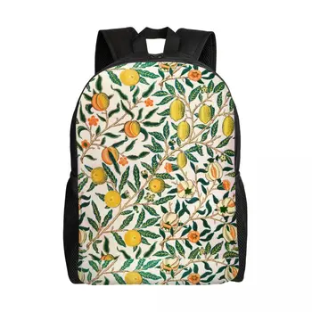 William Morris Pattern Fruits Пътен Раница За Жени И Мъже, Училищен раница за лаптоп, Текстилни чанти за студенти