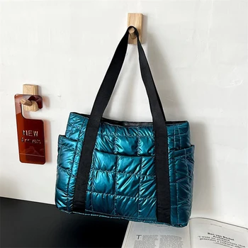 Космическа памучен чанта през рамо за жени, по-Голямата голям чанта-тоут, пазарска чанта, Луксозна дамска чанта с горната дръжка
